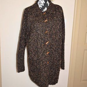 NWOT White Stag women's plus size 18W/20W sweater with wood buttons brown